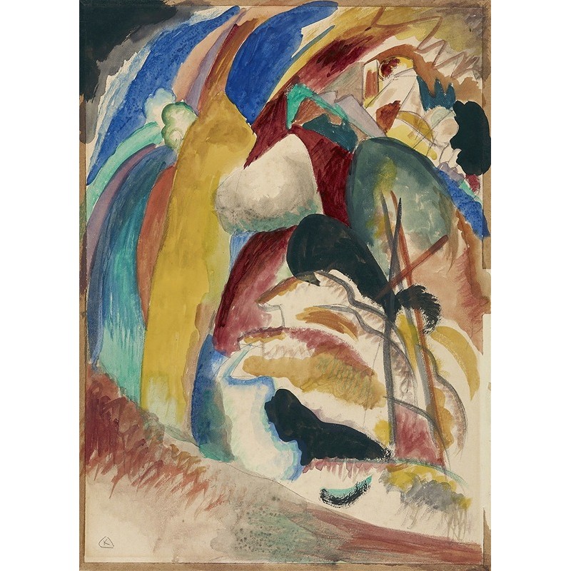  Obraz na płótnie 60x80cm Wassily Kandinsky Szkic do Obrazu z białą ramą IV