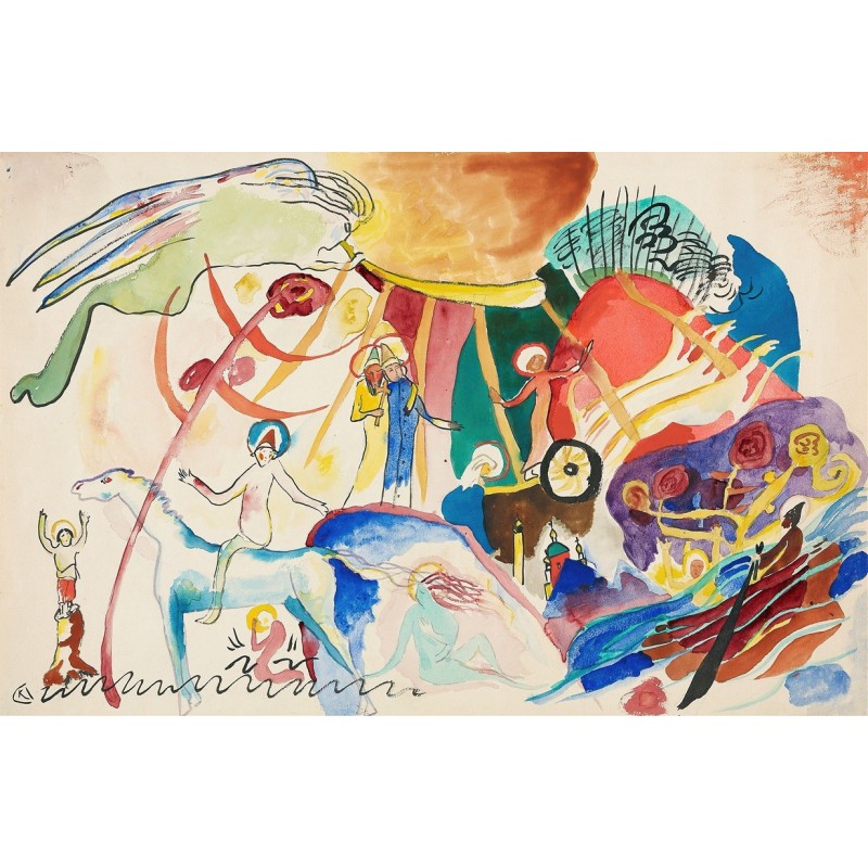  Obraz na płótnie 80x120cm Wassily Kandinsky Szkic do Wszystkich Świętych II