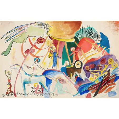  Obraz na płótnie 80x120cm Wassily Kandinsky Szkic do Wszystkich Świętych II