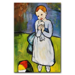  Obraz olejny ręcznie malowany na płótnie 50x70cm Pablo Picasso Dziecko z gołębiem kopia
