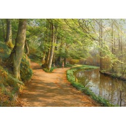  Obraz na płótnie 80x110cm Peder Mork Monsted Dzieci nad strumieniem