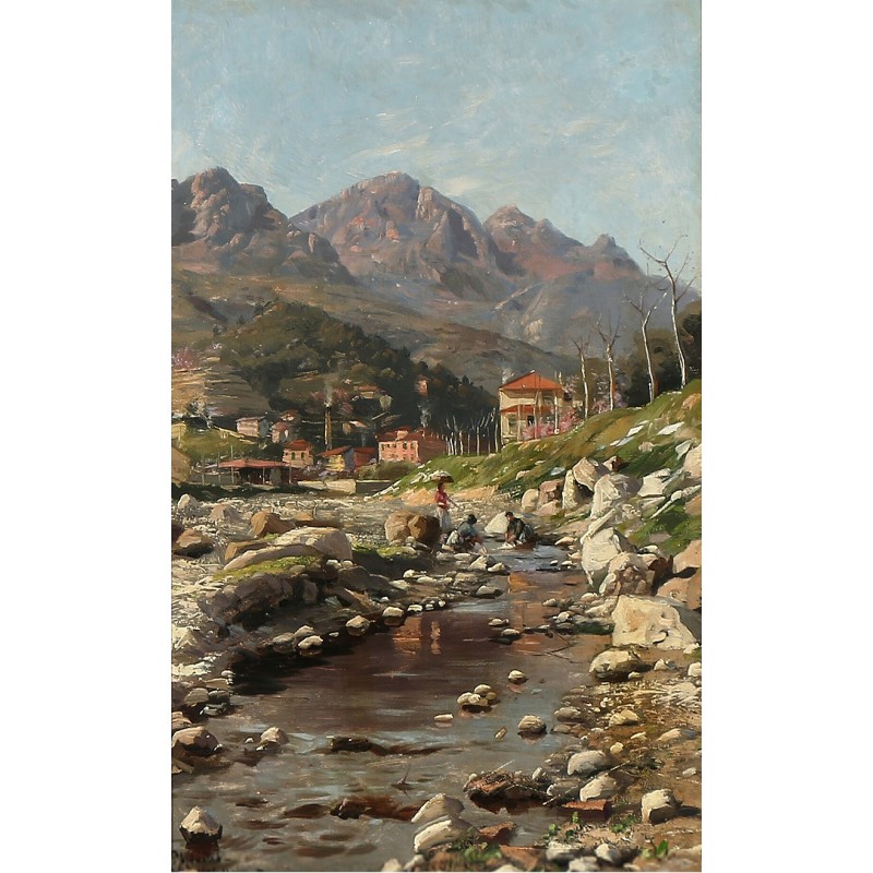  Obraz na płótnie 80x130cm Peder Mork Monsted Widok z doliny Borrigo Francja