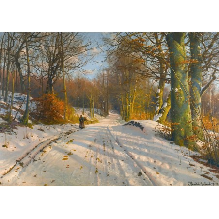  Obraz na płótnie 80x110cm Peder Mork Monsted Zimowy pejzaż