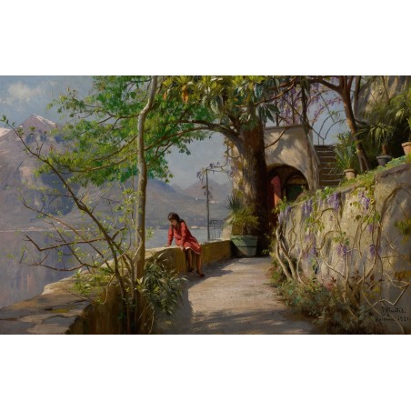  Obraz na płótnie 80x120cm Peder Mork Monsted Lato w Varenna Włochy