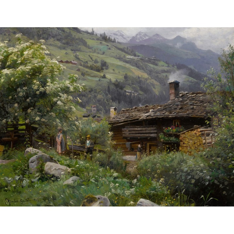  Obraz na płótnie 80x100cm Peder Mork Monsted Chata w Gastein Austria
