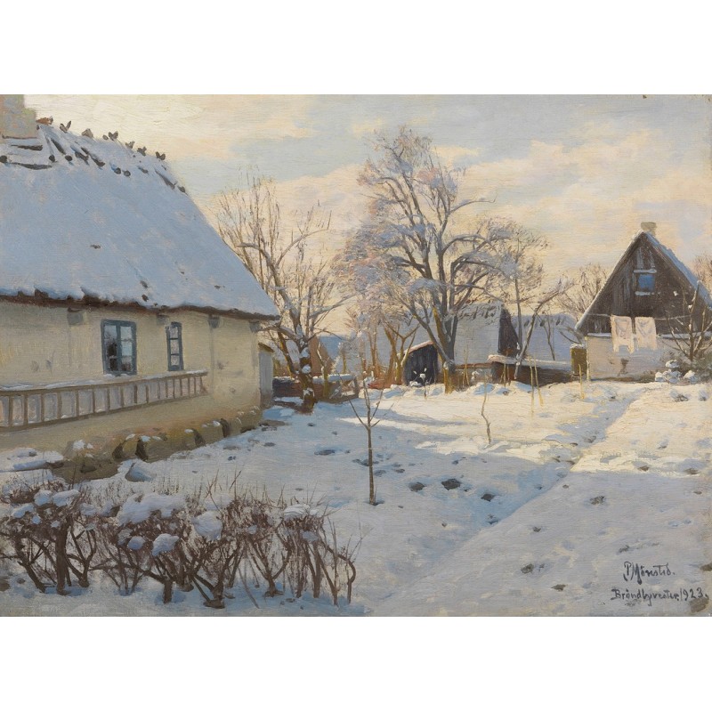  Obraz na płótnie 80x100cm Peder Mork Monsted Zima w Brøndbyvester w Danii
