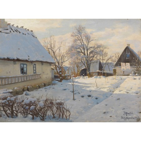  Obraz na płótnie 80x100cm Peder Mork Monsted Zima w Brøndbyvester w Danii
