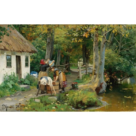  Obraz na płótnie 80x120cm Peder Mork Monsted Dzień prania