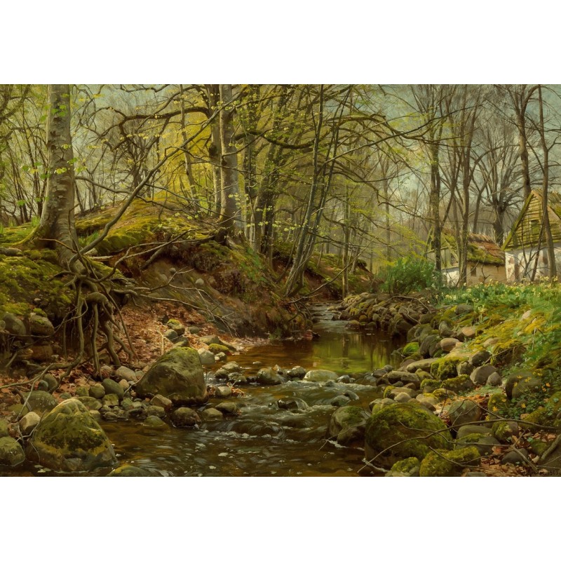  Obraz na płótnie 80x110cm Peder Mork Monsted Leśny strumień