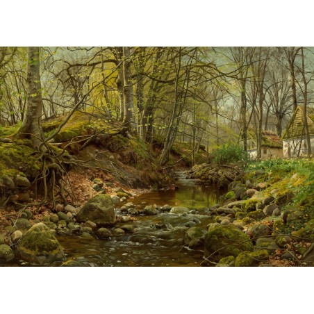  Obraz na płótnie 80x110cm Peder Mork Monsted Leśny strumień