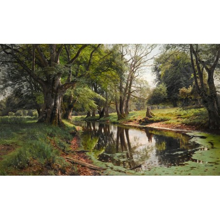  Obraz na płótnie 80x130cm Peder Mork Monsted Leśny strumień w letni dzień