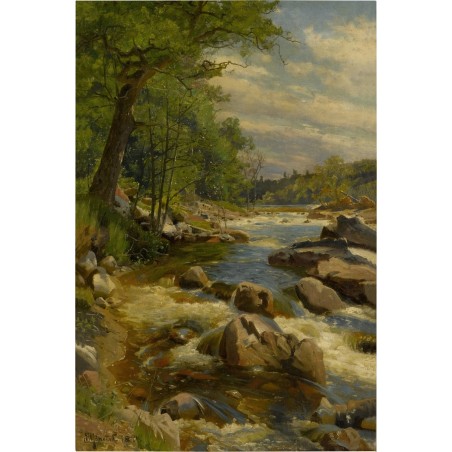  Obraz na płótnie 80x120cm Peder Mork Monsted Wzburzona rzeka