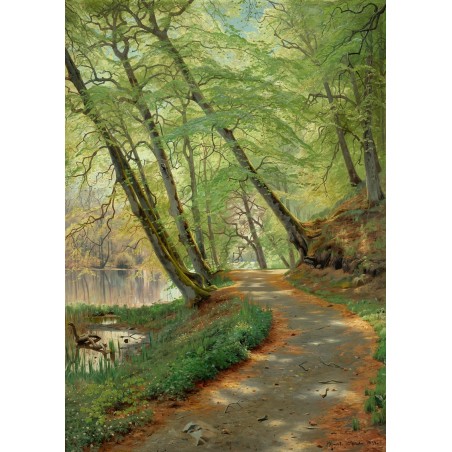  Obraz na płótnie 80x110cm Peder Mork Monsted Leśna ścieżka nad rzeką