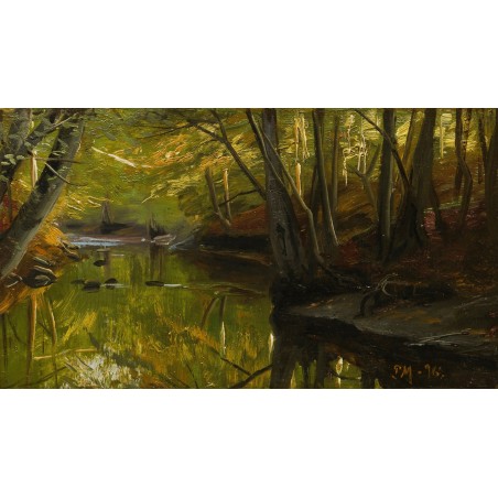  Obraz na płótnie 80x140cm Peder Mork Monsted Las i woda