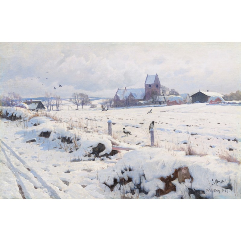  Obraz na płótnie 80x120cm Peder Mork Monsted Zimowy krajobraz