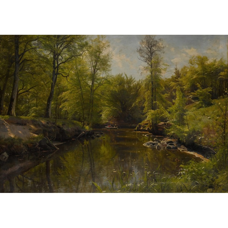  Obraz na płótnie 80x110cm Peder Mork Monsted Wiosłowanie po rzece