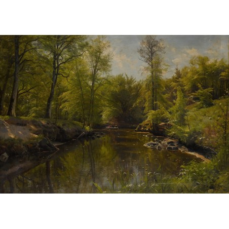  Obraz na płótnie 80x110cm Peder Mork Monsted Wiosłowanie po rzece