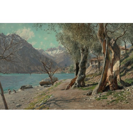  Obraz na płótnie 80x120cm Peder Mork Monsted Torbole w pobliżu jeziora Garda