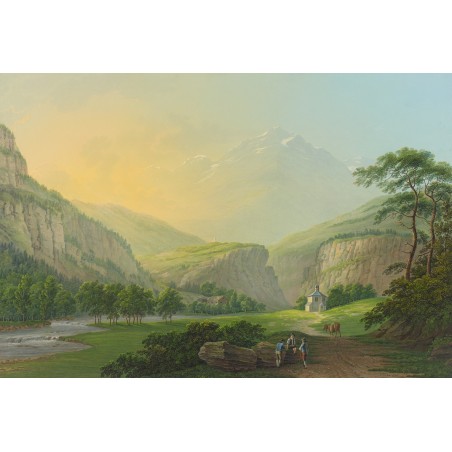  Obraz na płótnie 80x110cm Johann Heinrich Bleuler the Younger U podnóża Świętego Gotarda