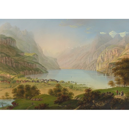  Obraz na płótnie 80x110cm Johann Heinrich Bleuler the Younger Jezioro Urneńskie
