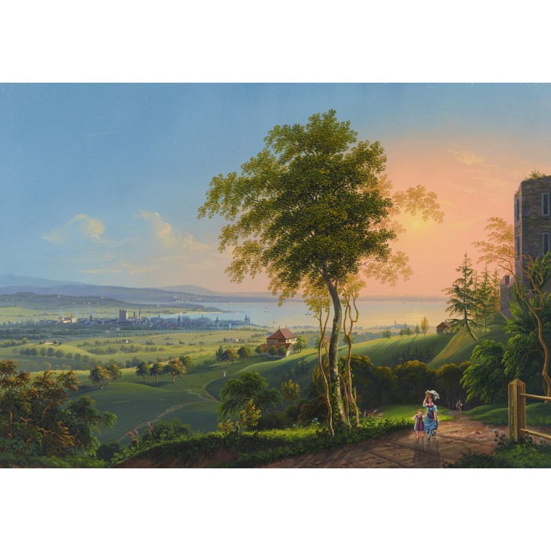  Obraz na płótnie 80x110cm Johann Heinrich Bleuler the Younger Konstancja nad Jeziorem Bodeńskim