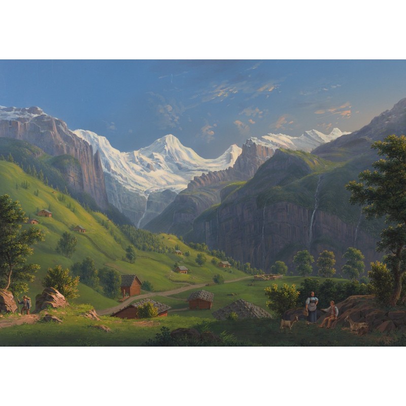  Obraz na płótnie 80x110cm Johann Heinrich Bleuler the Younger Dolina Lauterbrunnen