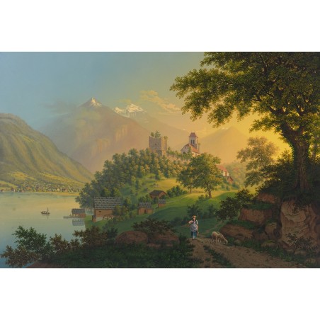  Obraz na płótnie 80x120cm Johann Heinrich Bleuler the Younger Zamek Rinkenberg