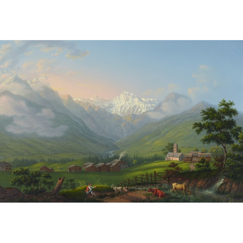 Obraz na płótnie 80x120cm Johann Heinrich Bleuler the Younger Dolina Engstligen