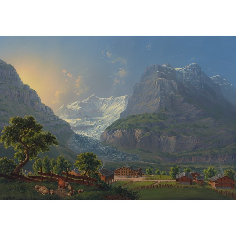  Obraz na płótnie 80x110cm Johann Heinrich Bleuler the Younger Lodowiec Grindelwald