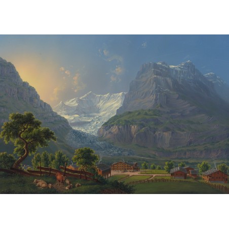  Obraz na płótnie 80x110cm Johann Heinrich Bleuler the Younger Lodowiec Grindelwald