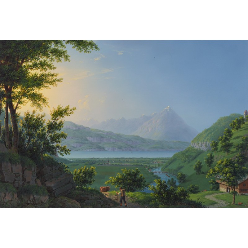  Obraz na płótnie 80x120cm Johann Heinrich Bleuler the Younger Der Thunersee