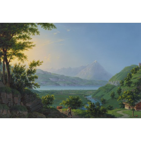  Obraz na płótnie 80x120cm Johann Heinrich Bleuler the Younger Der Thunersee