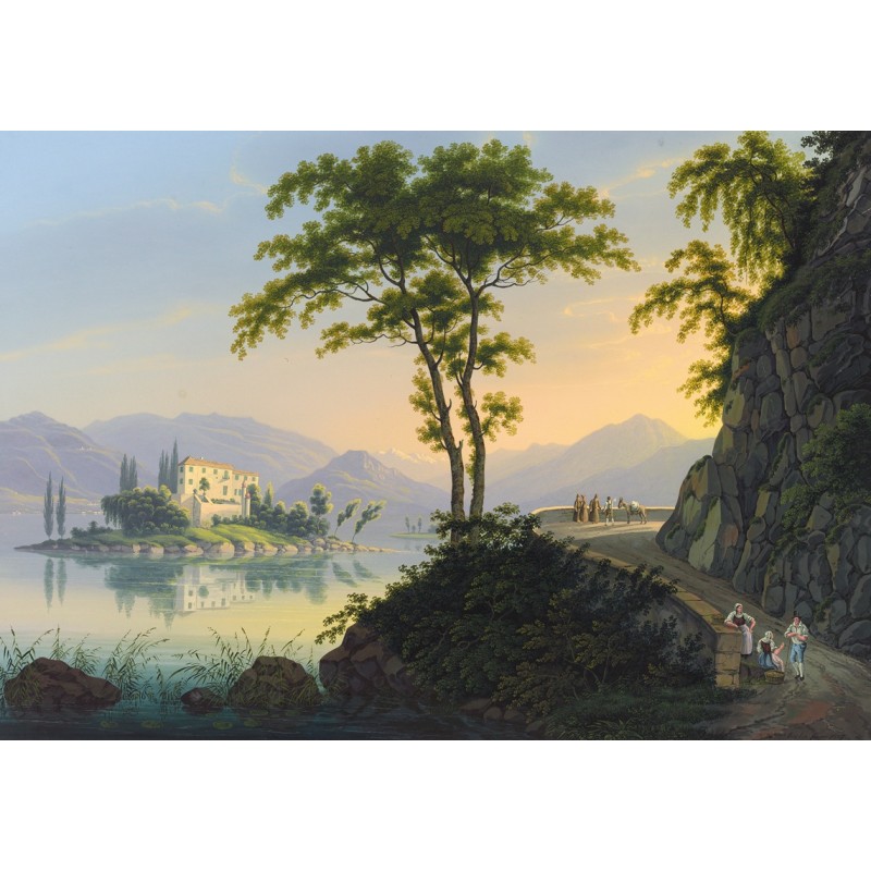  Obraz na płótnie 80x110cm Johann Heinrich Bleuler the Younger Isola Madre na jeziorze Maggiore