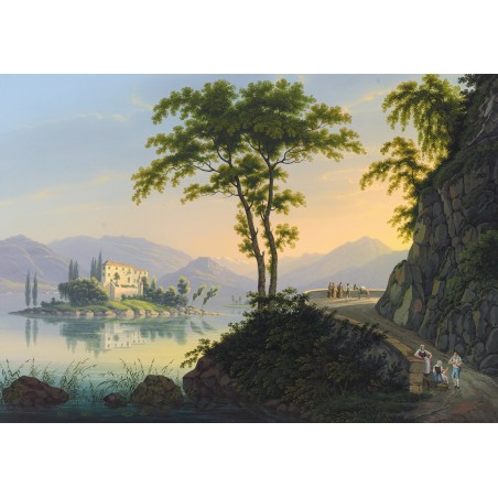  Obraz na płótnie 80x110cm Johann Heinrich Bleuler the Younger Isola Madre na jeziorze Maggiore