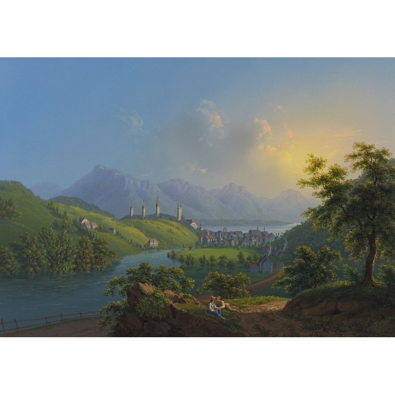  Obraz na płótnie 80x110cm Johann Heinrich Bleuler the Younger Luzerna