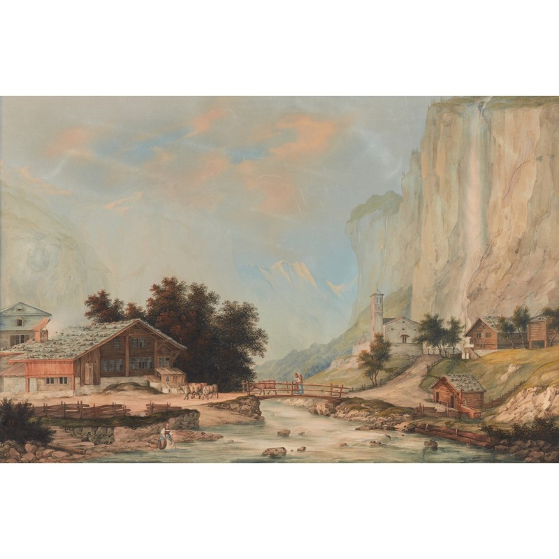  Obraz na płótnie 80x120cm Johann Heinrich Bleuler the Younger Wodospad