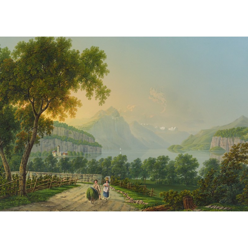  Obraz na płótnie 80x110cm Johann Heinrich Bleuler the Younger Weesen