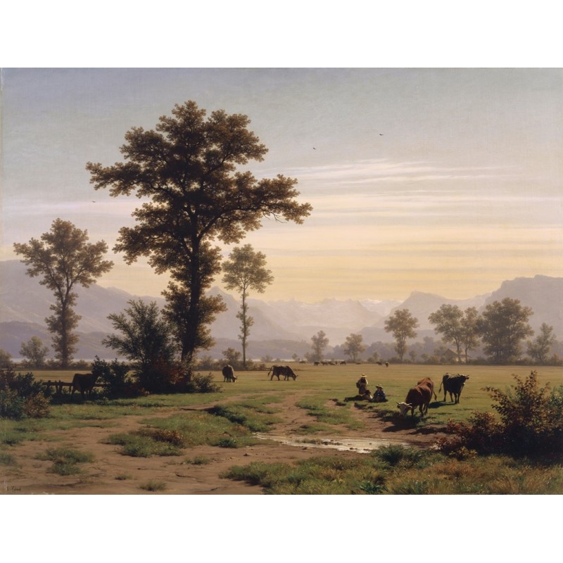  Obraz na płótnie 80x100cm Robert Zünd Pejzaż w pobliżu Lucerny