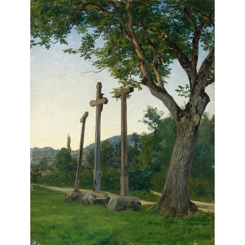  Obraz na płótnie 80x100cm Robert Zünd Trzy krzyże przy wiejskiej drodze
