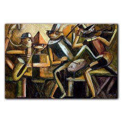  Obraz olejny ręcznie malowany na płótnie 90x60cm Tadeusz Makowski Jazz kopia