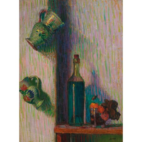  Obraz na płótnie 50x70cm Roderic O'Conor Kwiaty butelka i dwa dzbany