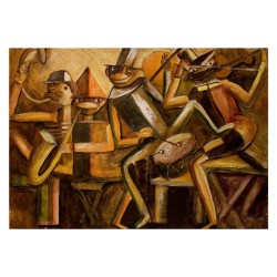  Obraz olejny ręcznie malowany na płótnie 90x60cm Tadeusz Makowski Jazz kopia