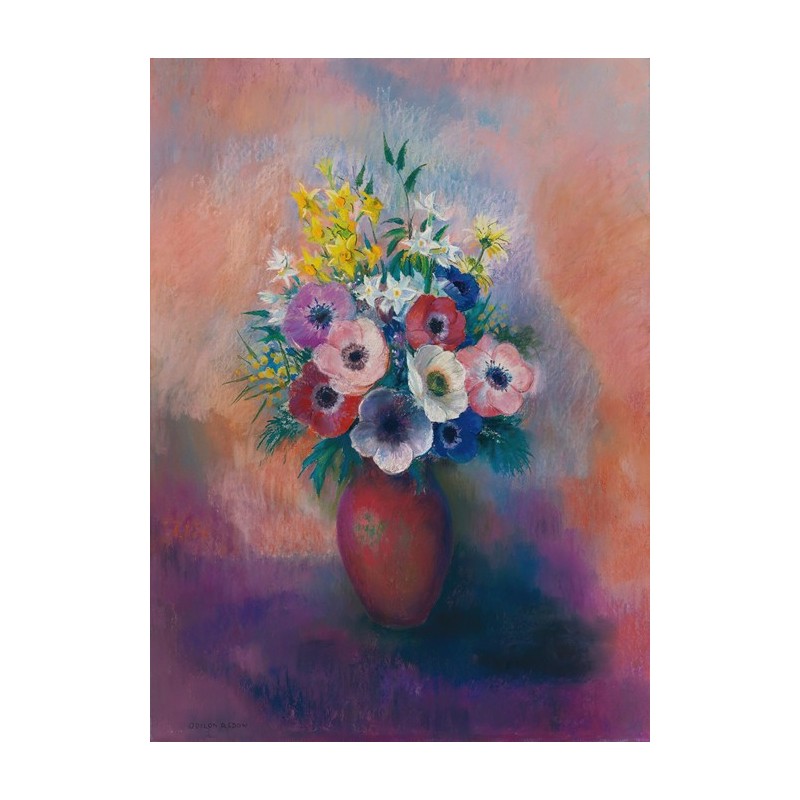  Obraz na płótnie 50x70cm Odilon Redon Wazon z anemonami