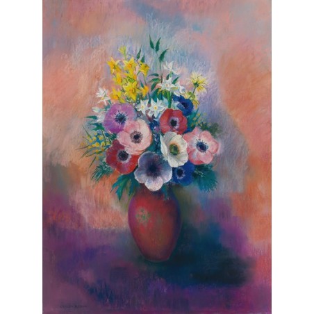  Obraz na płótnie 50x70cm Odilon Redon Wazon z anemonami