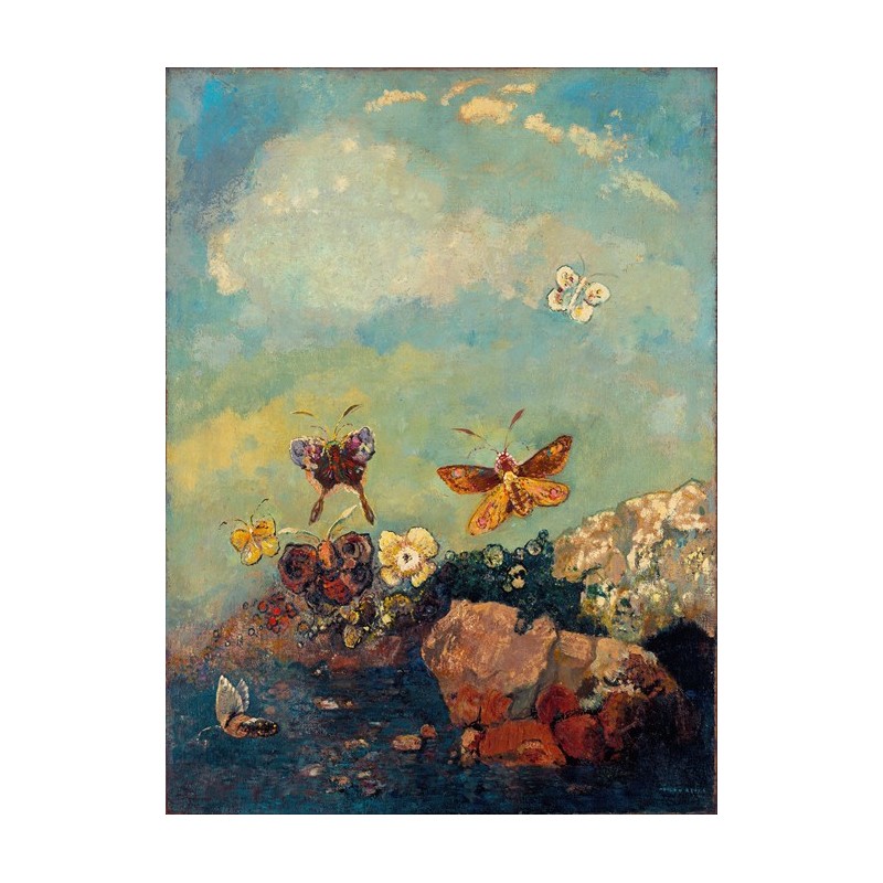  Obraz na płótnie 50x70cm Odilon Redon Motyle