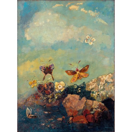  Obraz na płótnie 50x70cm Odilon Redon Motyle