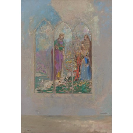  Obraz na płótnie 50x75cm Odilon Redon Nabożeństwo przy czerwonym krzewie