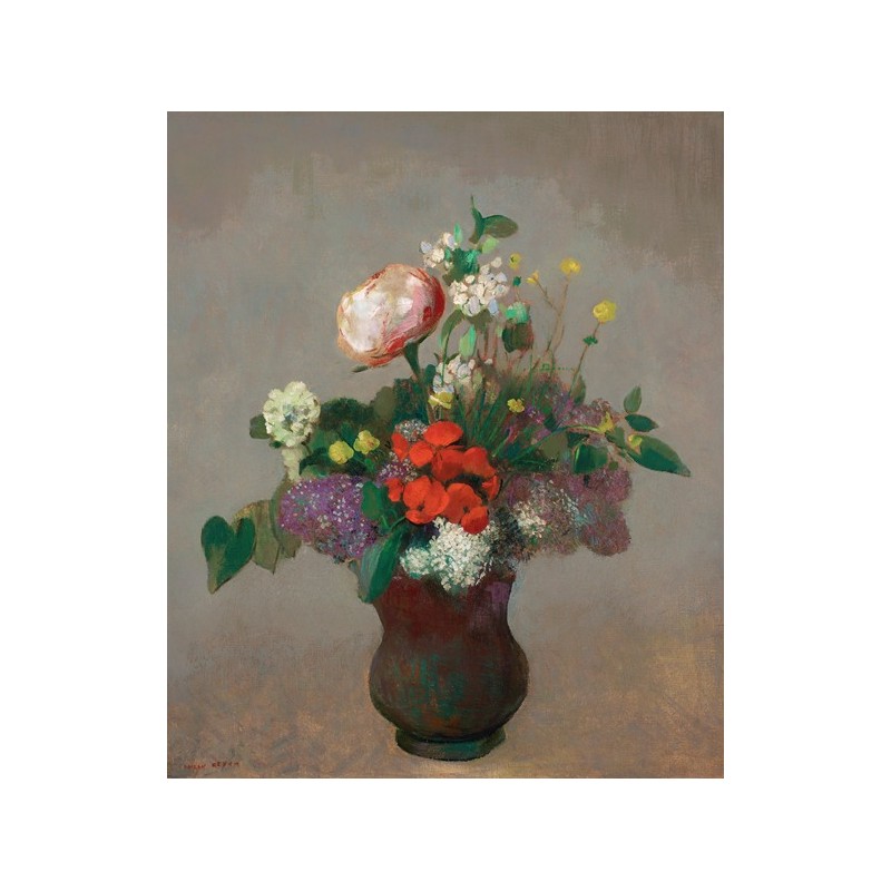 Obraz na płótnie 50x60cm Odilon Redon Piwonia geranium i bez