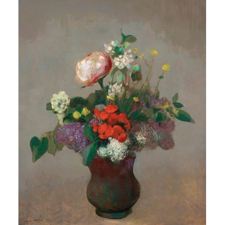  Obraz na płótnie 50x60cm Odilon Redon Piwonia geranium i bez