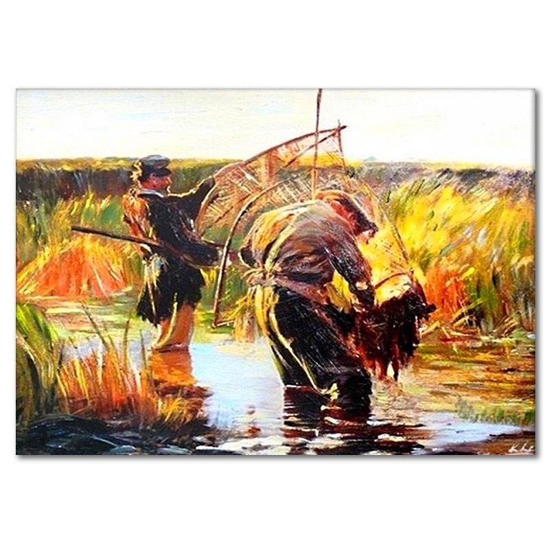  Obraz malowany Leon Wyczółkowski Rybacy 110x150cm